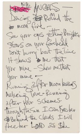 Lot #5080 Jimi Hendrix Handwritten Lyrics for the Unpublished Song 'To the Wind' - Image 9