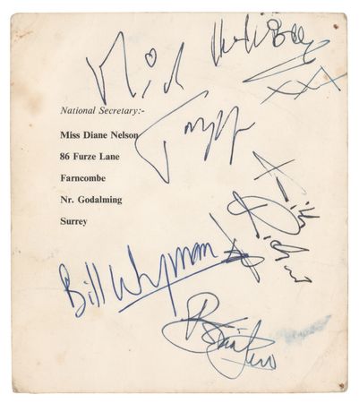 Lot #5096 Rolling Stones Signed Fan Club Card - Image 1