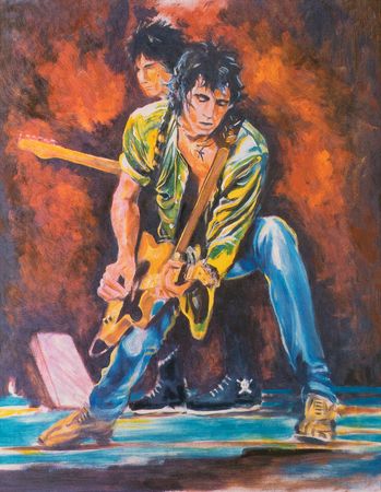 Lot #5101 Rolling Stones: Ronnie Wood Signed Print - Image 1