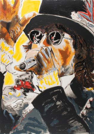 Lot #5100 Rolling Stones: Ronnie Wood Signed Print - Image 1