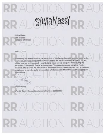 Lot #5399 Prince Studio-Played Acoustic Guitar for the Diamonds and Pearls Album - Image 8