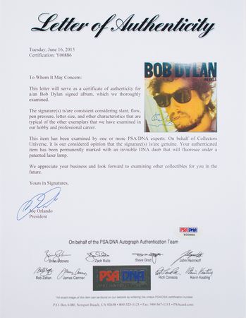 Lot #5067 Bob Dylan Signed Album - Image 3