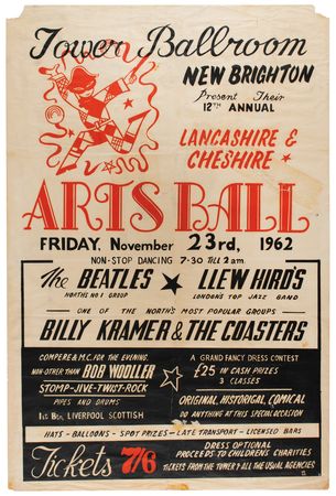 Lot #5002 Beatles 1962 Tower Ballroom 'Arts Ball' Poster  - Image 1