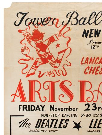 Lot #5002 Beatles 1962 Tower Ballroom 'Arts Ball' Poster  - Image 4