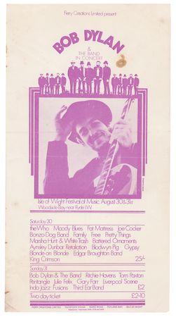 Lot #5078 Bob Dylan and The Who 1969 Isle of Wight
