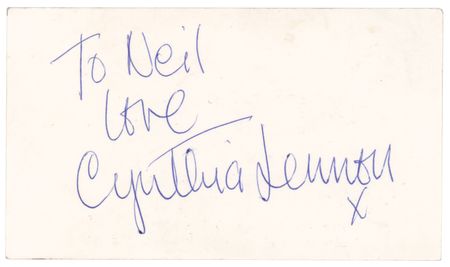 Lot #5057 Beatles: Cynthia Lennon Signed Business Card - Image 1