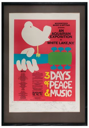 Lot #5196 Woodstock Signed Poster - Image 1