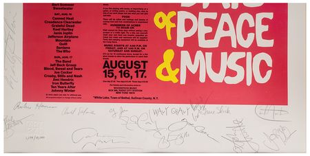 Lot #5196 Woodstock Signed Poster - Image 2