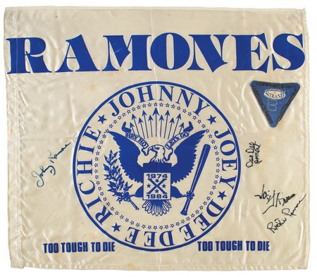 Lot #5331 Ramones Signed Banner Flag