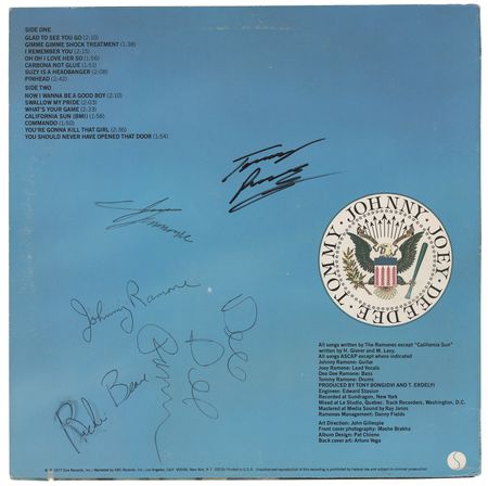 Lot #5342 Ramones Signed Album