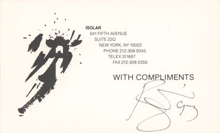 Lot #5236 David Bowie Signed Isolar Card - Image 1