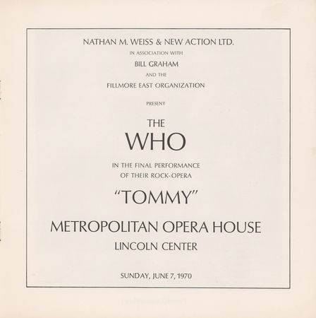 Lot #5121 The Who 1970 'Tommy' Program - Image 1