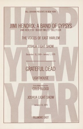 Lot #5092 Jimi Hendrix Band of Gypsys and Grateful Dead 1969 Fillmore East Program - Image 1