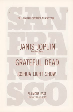 Lot #5213 Janis Joplin and Grateful Dead 1969 Fillmore East Program - Image 1