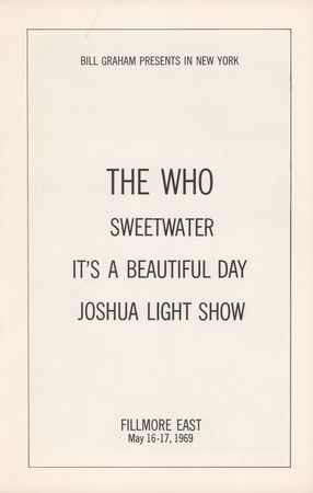 Lot #5122 The Who 1969 Fillmore East Program - Image 2