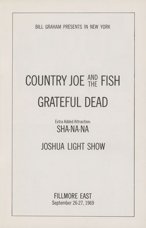 Lot #5137 Grateful Dead 1969 Fillmore East Program - Image 2