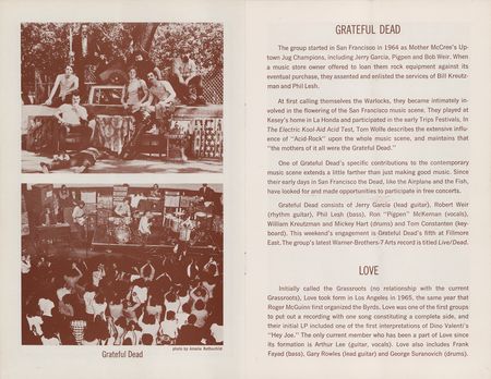 Lot #5290 Grateful Dead, Allman Brothers, and Peter Green 1970 Fillmore East Program - Image 2