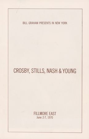 Lot #5286 Crosby, Stills, Nash, & Young 1970 Fillmore East Program - Image 1
