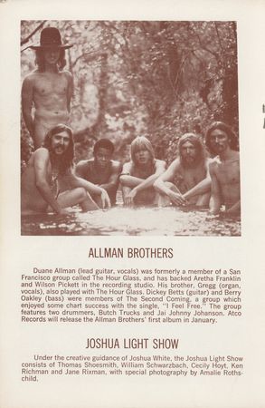 Lot #5260 Allman Brothers and Blood, Sweat & Tears 1969 Fillmore East Program - Image 3