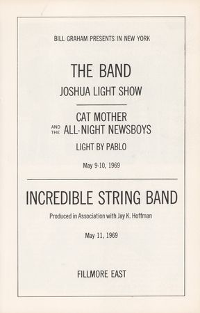 Lot #5264 The Band 1969 Fillmore East Program - Image 2