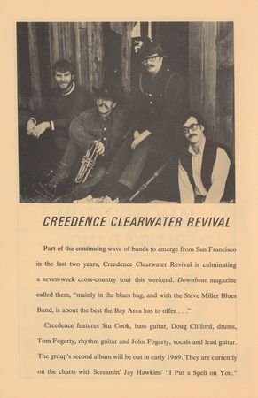 Lot #5285 Creedence Clearwater Revival and Deep Purple 1968 Fillmore East Program - Image 1