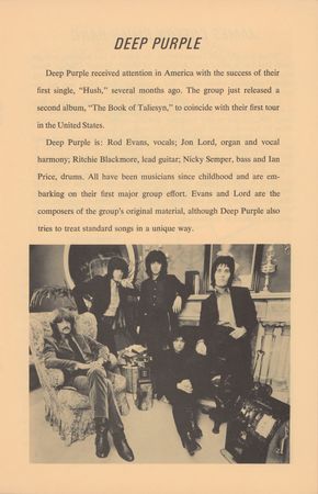 Lot #5285 Creedence Clearwater Revival and Deep Purple 1968 Fillmore East Program - Image 3