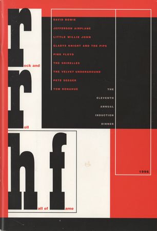 Lot #5159 Pink Floyd and David Bowie 1996 Rock and Roll Hall of Fame Induction Dinner Program - Image 1