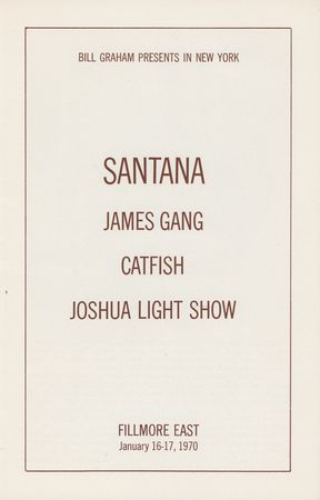 Lot #5312 Santana and James Gang 1970 Fillmore East Program - Image 4