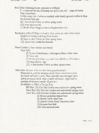 Lot #5071 Bob Dylan 2001 Contract Rider - Image 3