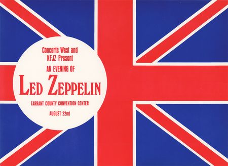 Lot #5149 Led Zeppelin 1970 Fort Worth Handbill