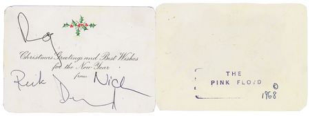 Lot #5155 Pink Floyd Signed Christmas Card - Image 1
