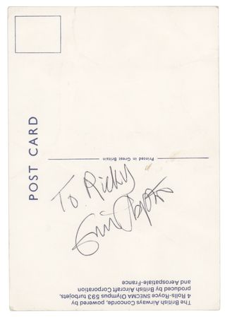 Lot #5284 Eric Clapton Signed Postcard