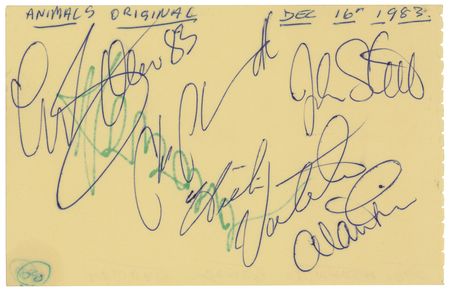 Lot #5197 The Animals Signatures
