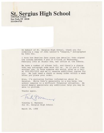 Lot #5059 Beatles: Yoko Ono Signed Album - Image 4