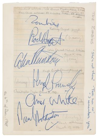 Lot #5229 The Zombies Signatures