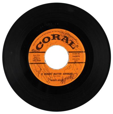 Lot #5178 The Day the Music Died: 45 RPM Record Signed by Buddy Holly and Ritchie Valens on the Eve of Their Final Concert - Image 3