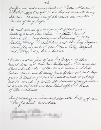 Lot #5178 The Day the Music Died: 45 RPM Record Signed by Buddy Holly and Ritchie Valens on the Eve of Their Final Concert - Image 8