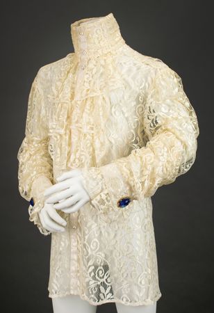 Lot #5452 Prince's Stage-Worn Purple Rain Tour Lace Shirt with Cufflinks - Image 1