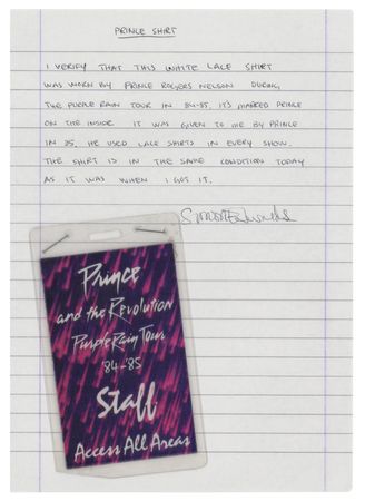 Lot #5452 Prince's Stage-Worn Purple Rain Tour Lace Shirt with Cufflinks - Image 8