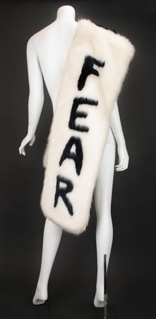 Lot #5459 Rihanna's Personally-Worn Paris Fashion Week 'Fear' Scarf - Image 2