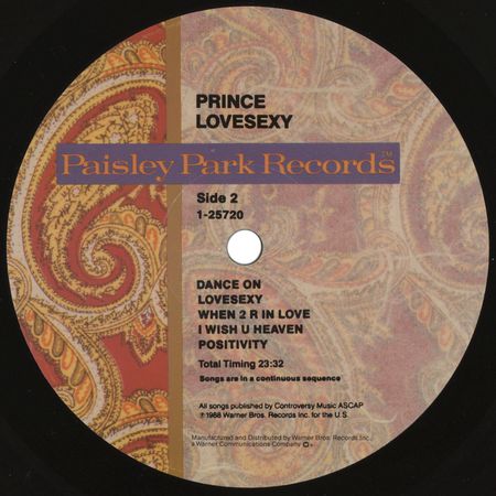 Lot #5453 Prince Signed Lovesexy Album - Image 4