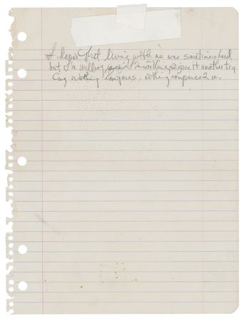 Lot #5451 Prince's Handwritten Lyrics for 'Nothing Compares 2 U' - Image 2