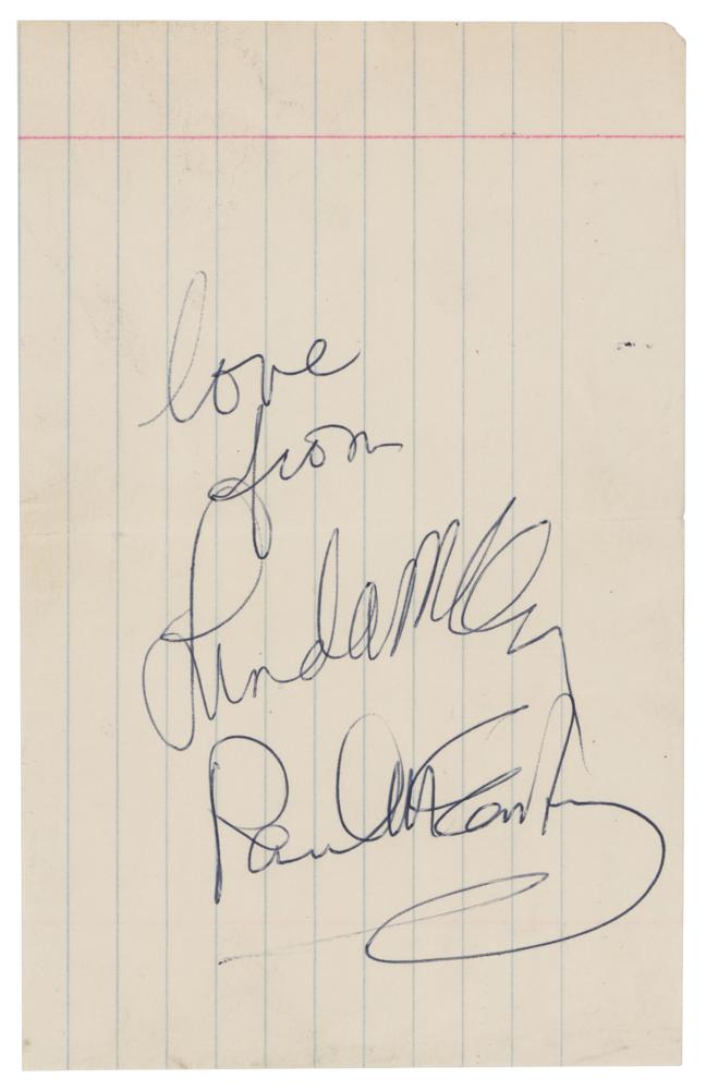 paul mccartney linda mccartney 直筆サイン入り書類 Beatles: Paul and Linda McCartney Signatures | RR Auction