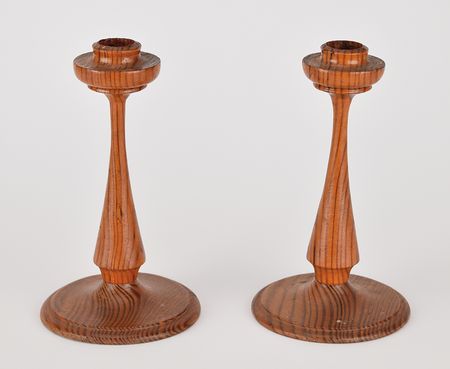Lot #230 White House 1927 Wood Candlesticks Candlesticks - Image 1