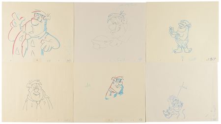 Lot #754 The Flintstones (7) Original Production Drawings - Image 1