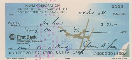 Lot #674 Jim Irwin Signed Check - Image 1