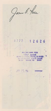 Lot #674 Jim Irwin Signed Check - Image 2