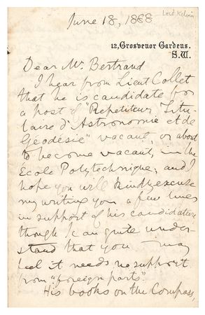 Lot #484 William Thomson, 1st Baron Kelvin