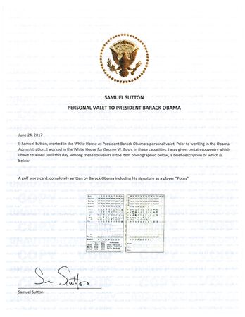 Lot #186 Barack Obama Signed Golf Score Card - Image 4