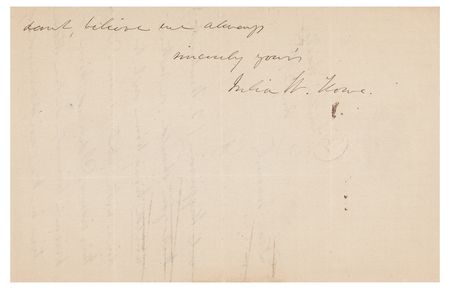 Lot #814 Julia Ward Howe Autograph Letter Signed - Image 3